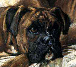 Closeup of "Boxers in Repose" Fine Art Limited Edition Print by Roger Inman
