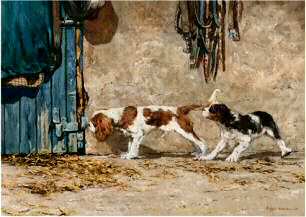 "The Dog Whisperer" Cavalier King Charles Spaniel Puppies Fine Art Limited Edition Print by Roger Inman