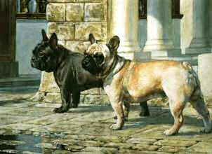 "The Village Watch" French Bulldogs Limited Edition Print by Roger Inman